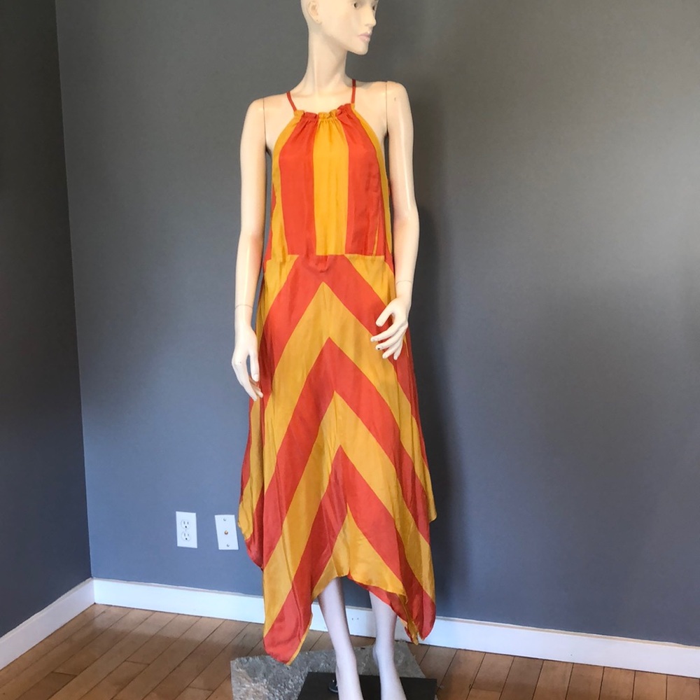 NWOt APiece Apart Silk Maxi Halter Dress Sz 4